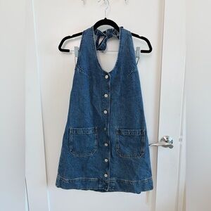 NWT👍Reformation Denim Pinafore Dress | Button Front | Medium Blue | Size S